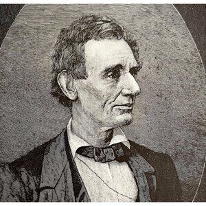President Abraham Lincoln Portrait Typogravure Victorian 1894 McFee DWS4